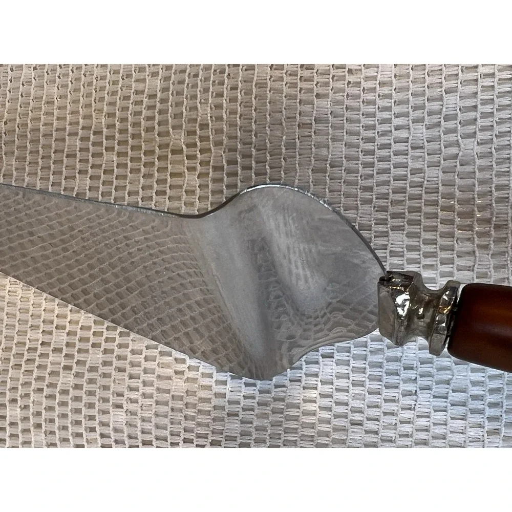 Pie Server Cake Slicer Stainless Steel Marbled Bakelite Style‎ Handle Vintage
